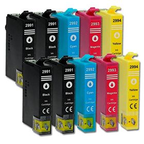 4 Cartouches d'encre compatibles Epson T2991 - Fraise - Noir