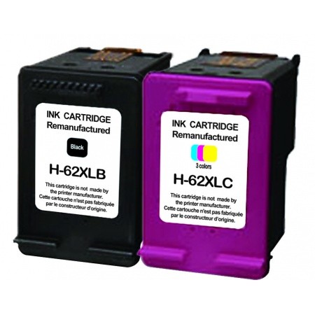 HP 62XL Noir Couleur - Pack cartouches d'encre compatible grande capacité -  k2print