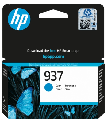 HP (ORIGINAL) - HP 937 Cyan Cartouche d'encre originale 4S6W2NE