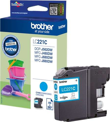 BROTHER ORIGINAL - Brother LC221 Cyan Cartouche d'encre originale