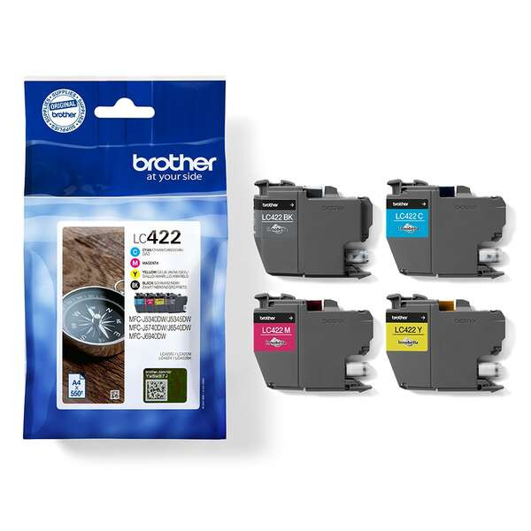 BROTHER (ORIGINAL) - Brother LC422 Pack de 4 cartouches d'encre originales