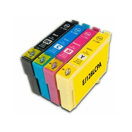 COMPATIBLE HAUT DE GAMME EPSON - Epson T1285 Pack de 4 cartouches d'encre remanufacturées C13T12854012 Qualité Premium