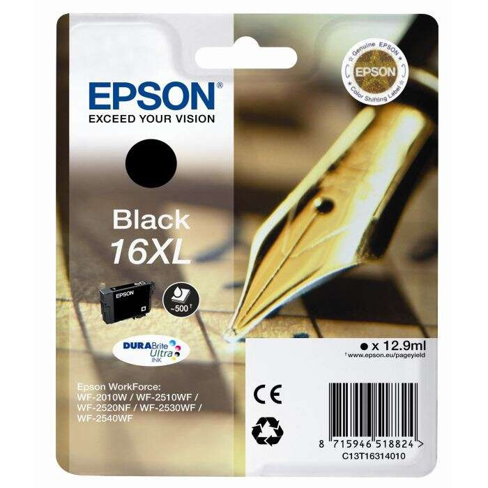 EPSON ORIGINAL - Epson T1631 Noir Cartouche d'encre originale C13T16314012