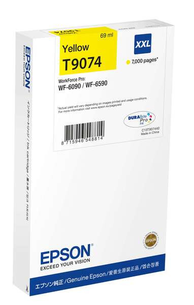 EPSON ORIGINAL - Epson T9074 Jaune Cartouche d'encre originale C13T90744N