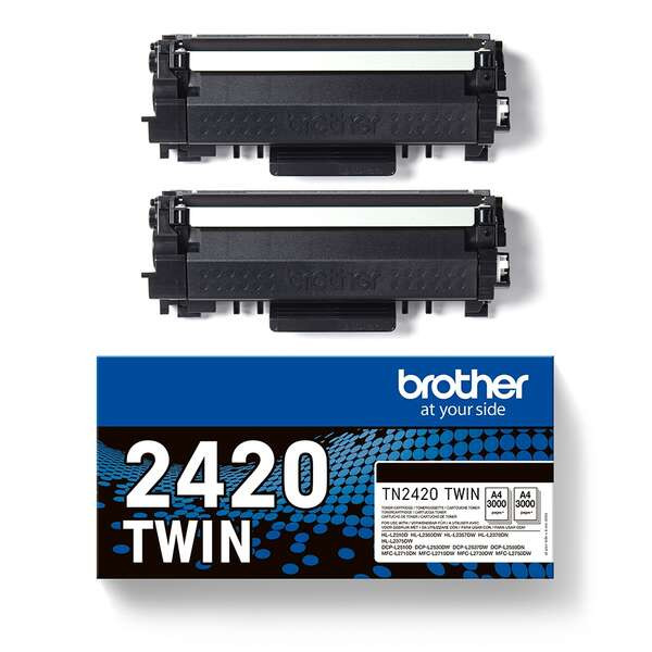 BROTHER ORIGINAL - Brother TN2420 Noir Pack de 2 cartouches de toner originales