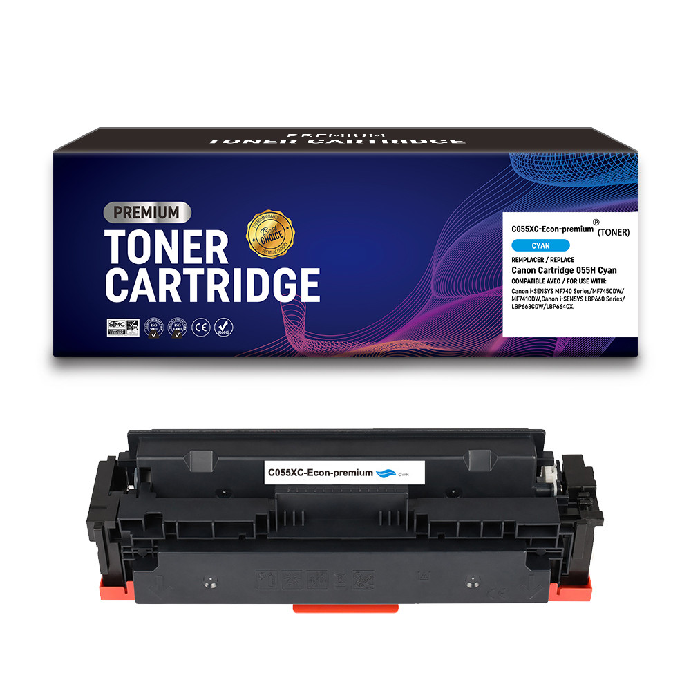 CANON (COMPATIBLE PREMIUM) - Canon 055H Cyan Cartouche de toner générique 3019C002 Qualité Premium