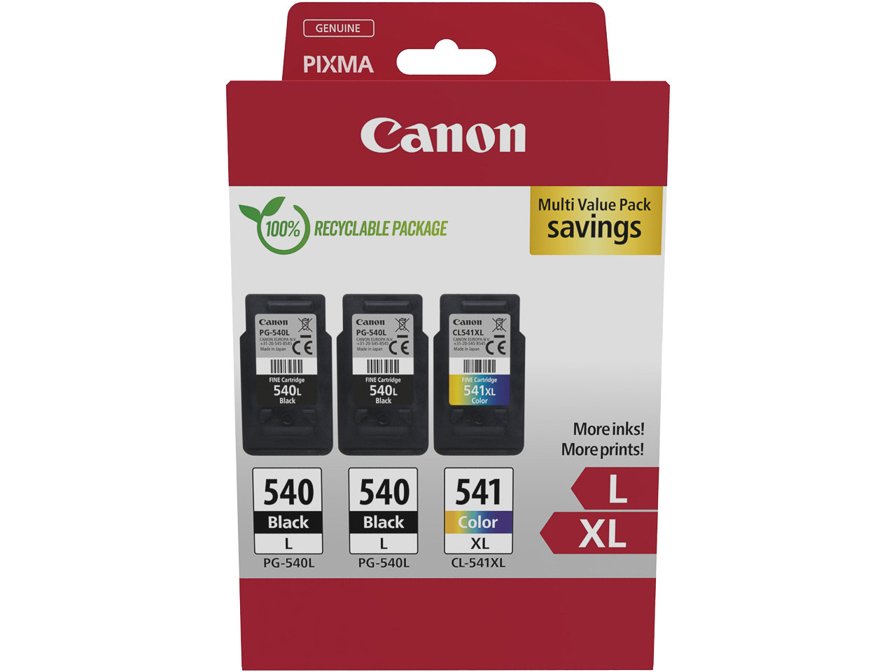 CANON ORIGINAL - Canon PG540L-CL541XL Pack de 3 cartouches d'encre originales 5224B017