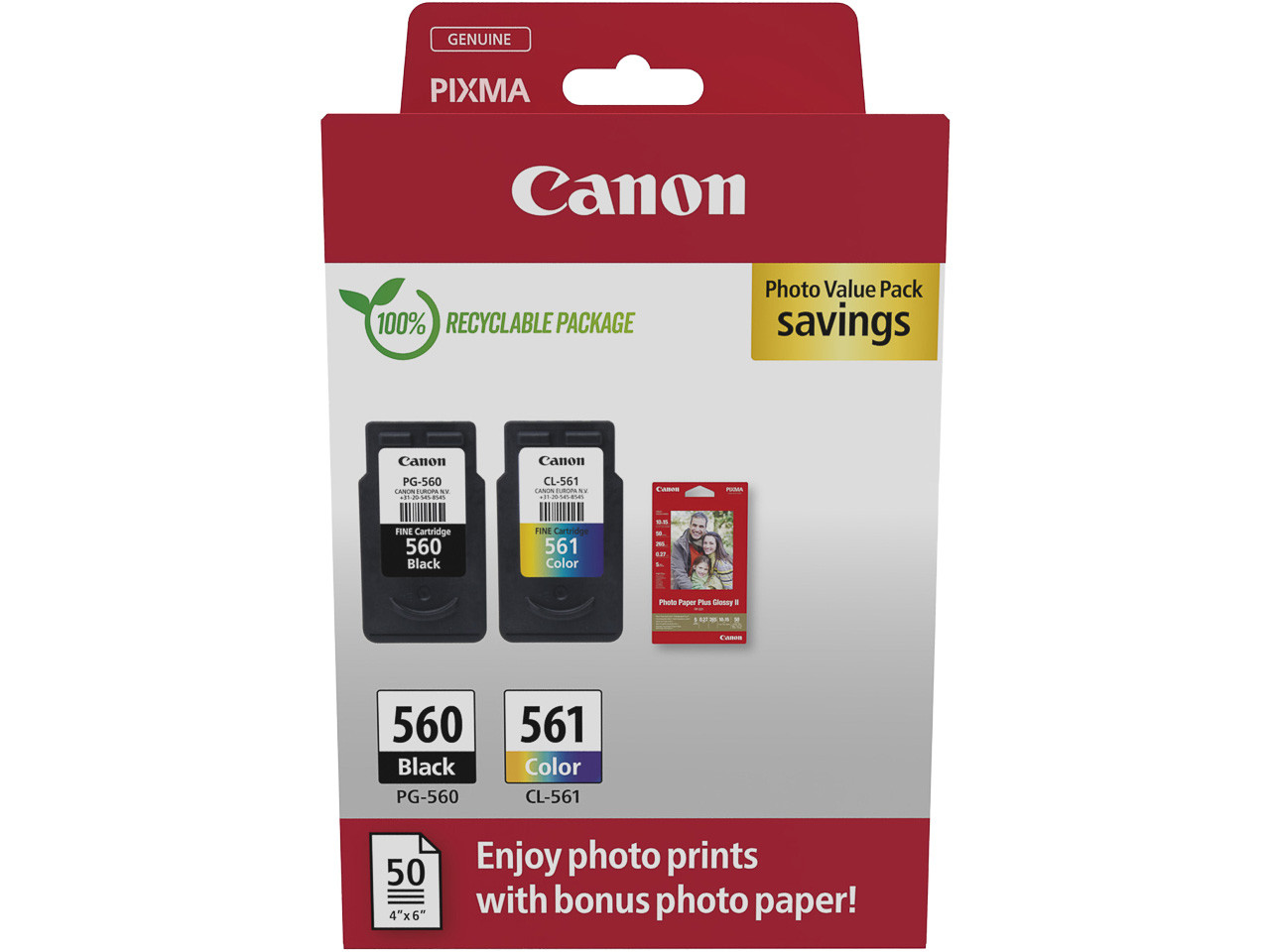 CANON (ORIGINAL) - Canon PG560-CL561 - Pack de 2 cartouches d'encre originales 3713C008