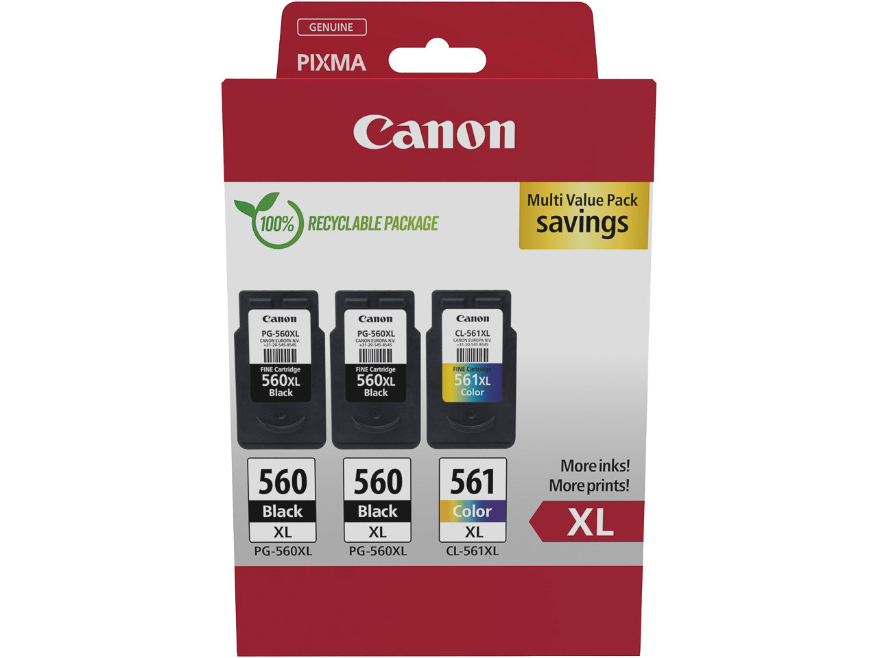 CANON (ORIGINAL) - Canon PG560XL-CL561XL - Pack de 3 cartouches d'encre originales 3712C009