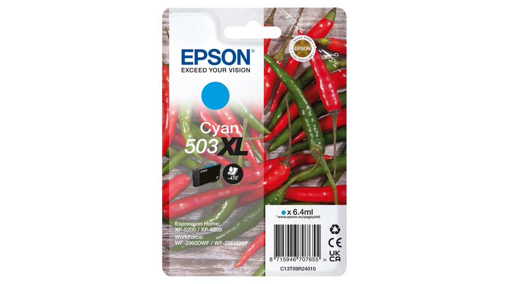 EPSON (ORIGINAL) - Epson 503XL Cyan Cartouche d'encre originale C13T09R24010