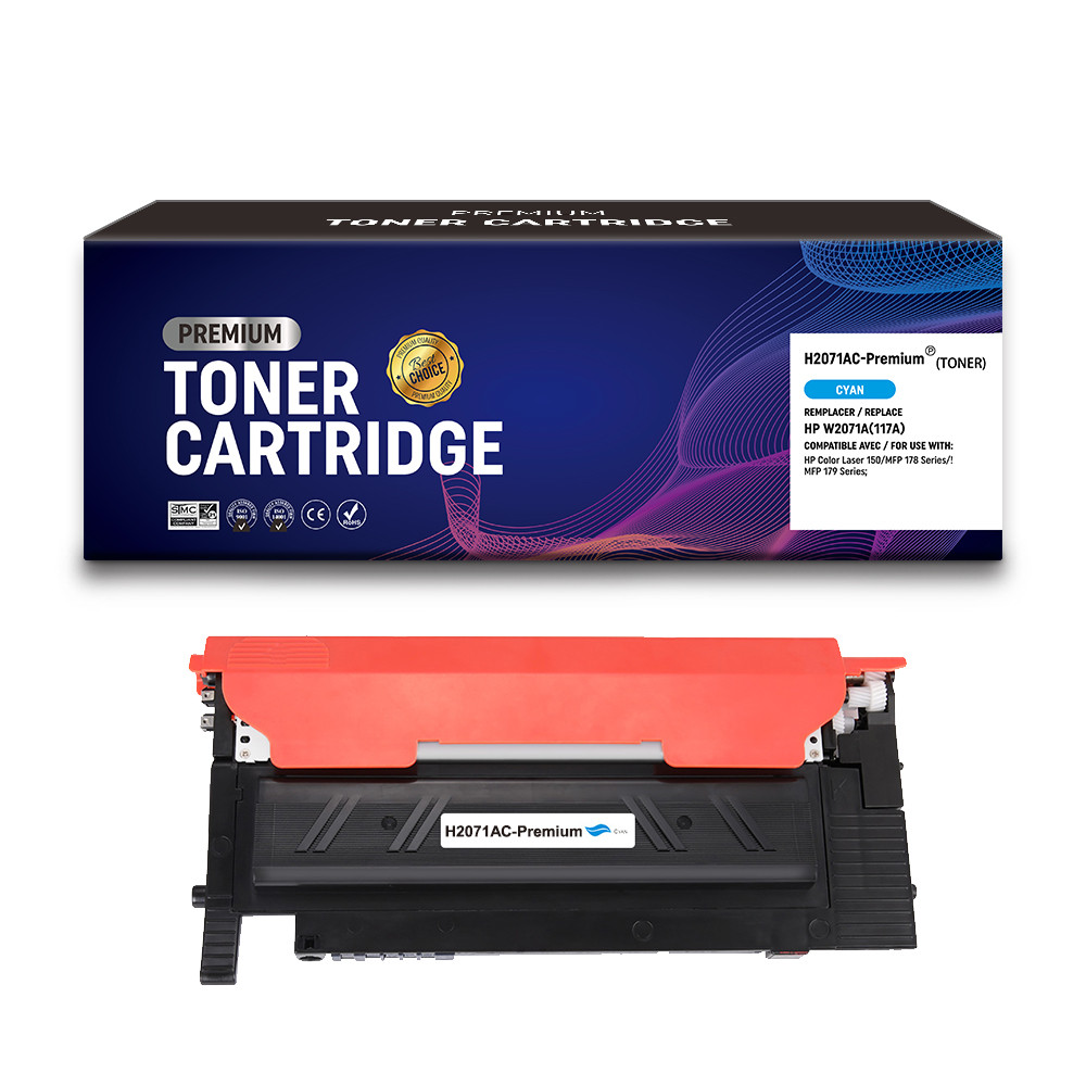 HP (COMPATIBLE PREMIUM) - HP 117A Cyan Cartouche de toner générique W2071A Qualité Premium