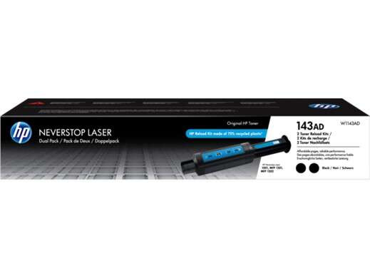 HP (ORIGINAL) - HP 143AD Noir Pack de 2 Kits de recharge de toner laser W1143AD