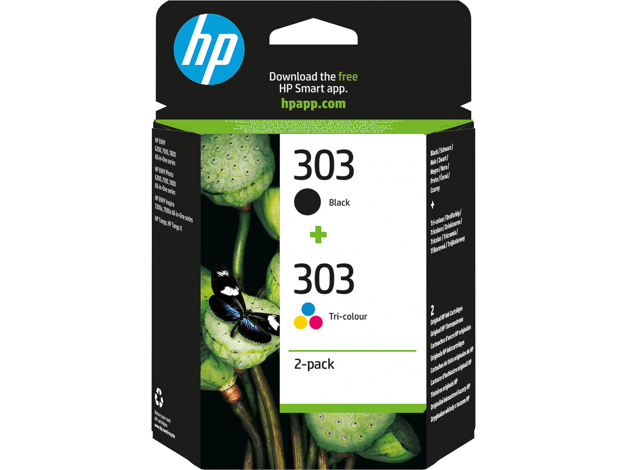 HP ORIGINAL - HP 303 Noir-Tricolor Pack de 2 Cartouches d'encre originales 3YM92AE