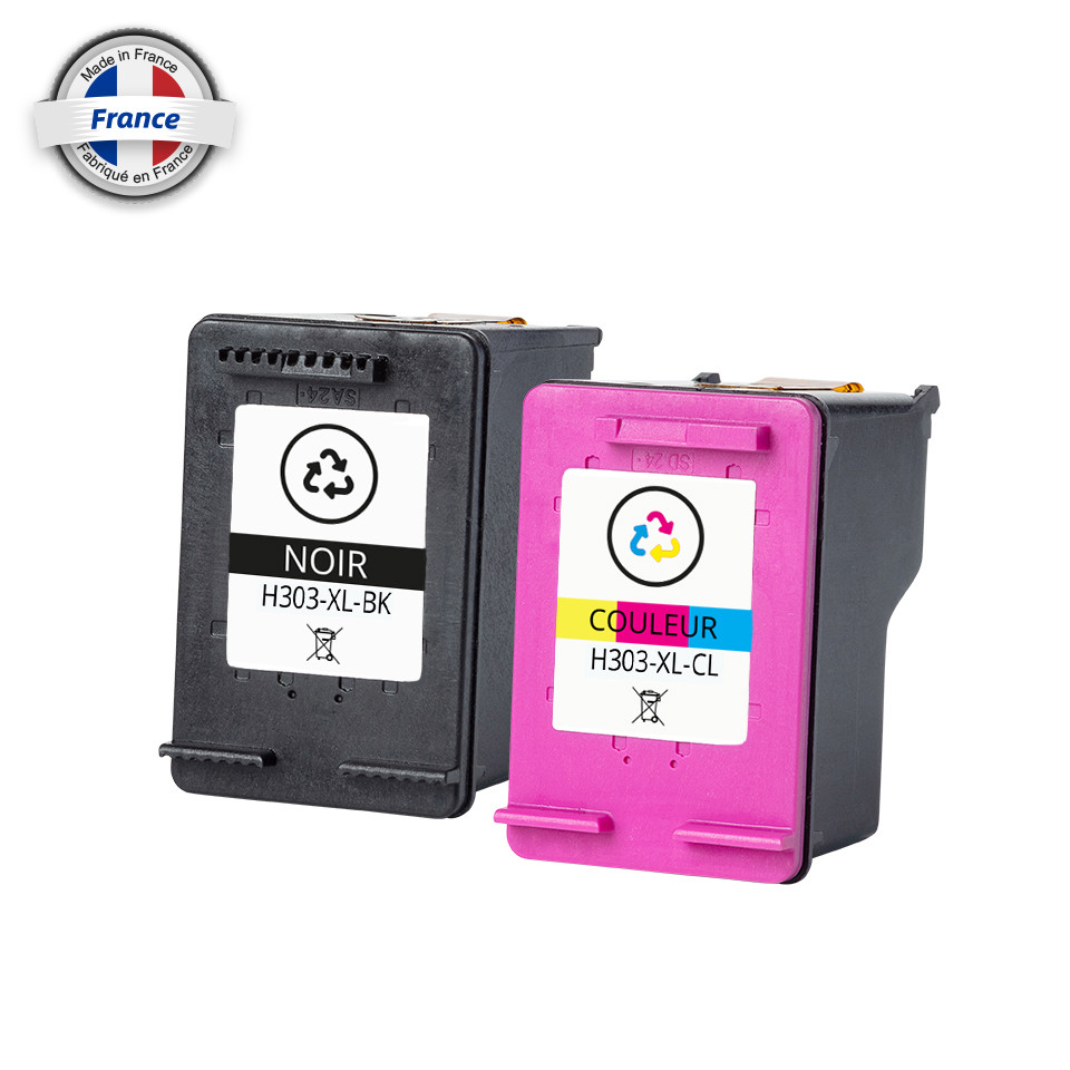 HP (COMPATIBLE) - HP 303XL Noir-Tricolor Pack de 2 Cartouches d'encre remanufacturées 3YN10AE