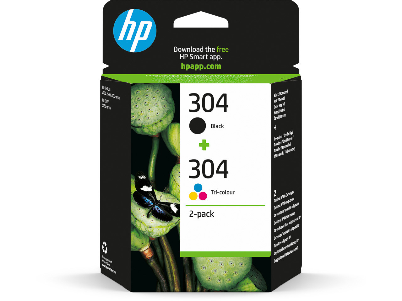 HP ORIGINAL - HP 304 Noir-Tricolor Pack de 2 Cartouches d'encre originales 3JB05AE
