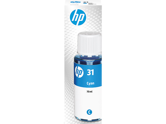 HP (ORIGINAL) - HP 31 Cyan Bouteille d'encre originale 1VU26AE