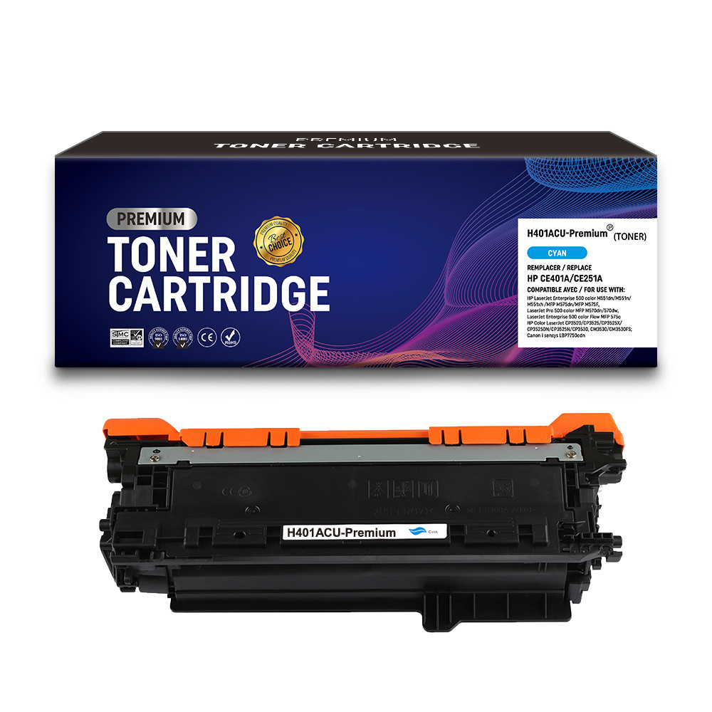 HP (COMPATIBLE PREMIUM) - HP 507A Cyan Cartouche de toner générique CE401A Qualité Premium