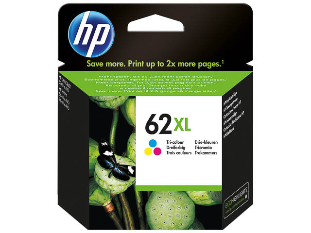 HP ORIGINAL - HP 62XL Tricolor Cartouche d'encre originale C2P07AE