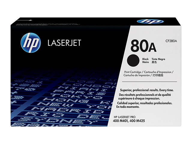 HP (ORIGINAL) - HP 80A Noir Cartouche de toner originale CF280A