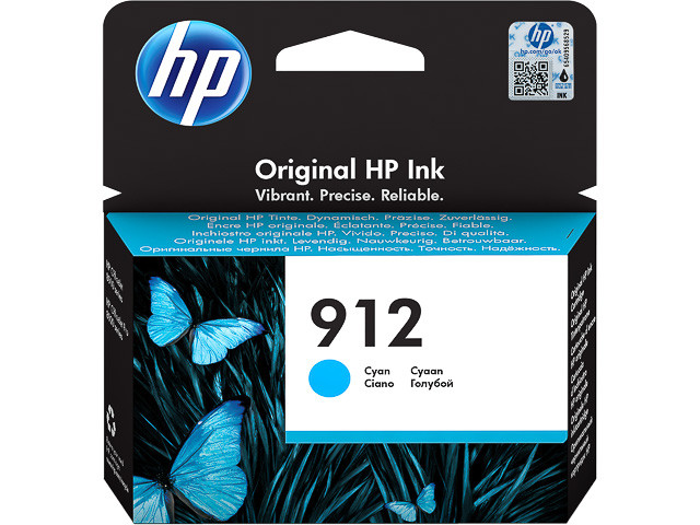 HP (ORIGINAL) - HP 912 Cyan Cartouche d'encre originale 3YL77AE