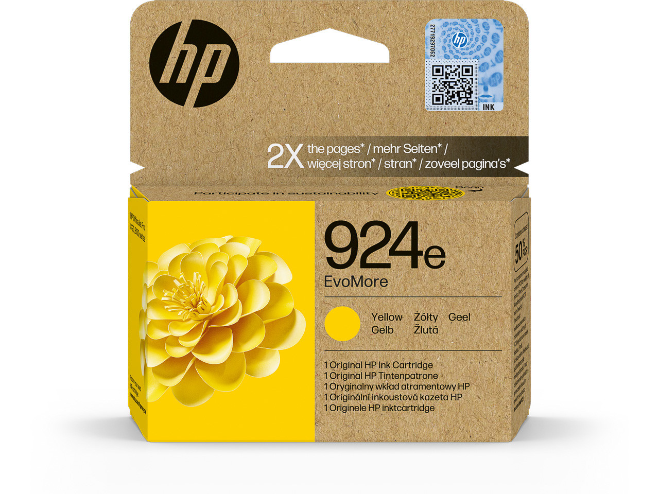 HP (ORIGINAL) - HP 924e Jaune Cartouche d'encre originale 4K0U9NE