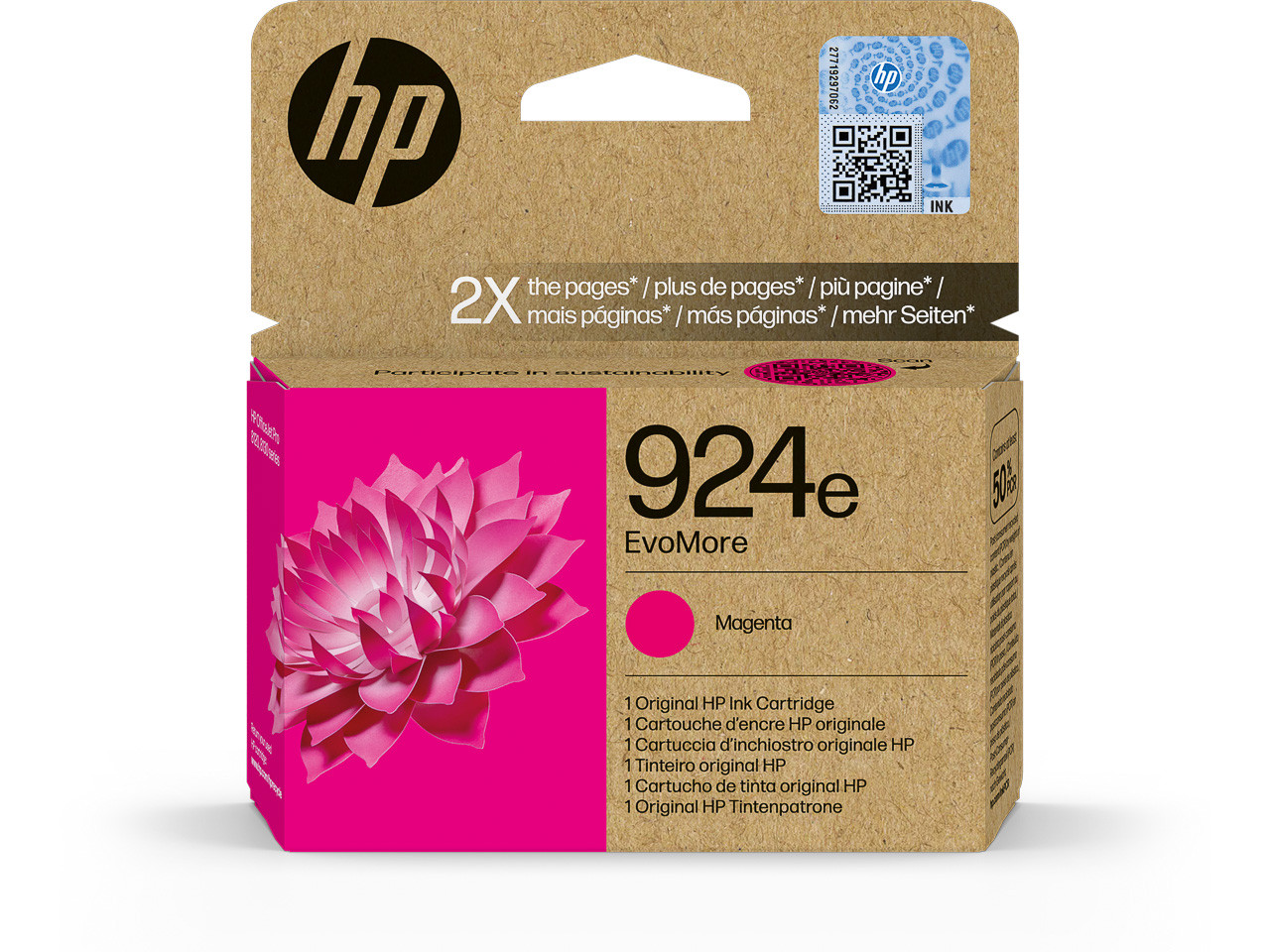 HP (ORIGINAL) - HP 924e Magenta Cartouche d'encre originale 4K0U8NE