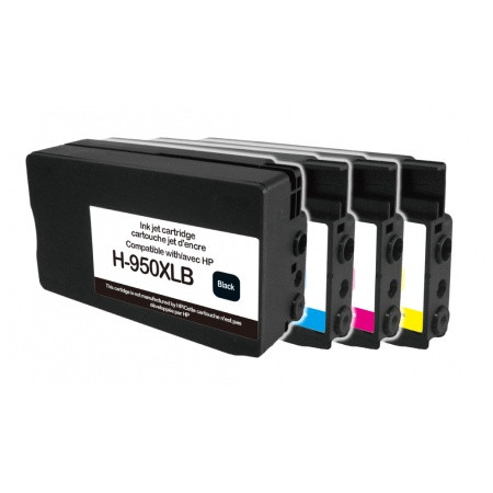 HP (COMPATIBLE PREMIUM) - HP 950XL-HP 951XL Pack de 4 cartouches d'encre remanufacturées C2P43AE Qualité Premium